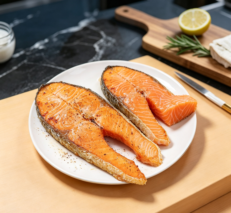 Succulent Wild-Caught Salmon Steaks – Fresh & Flavorful