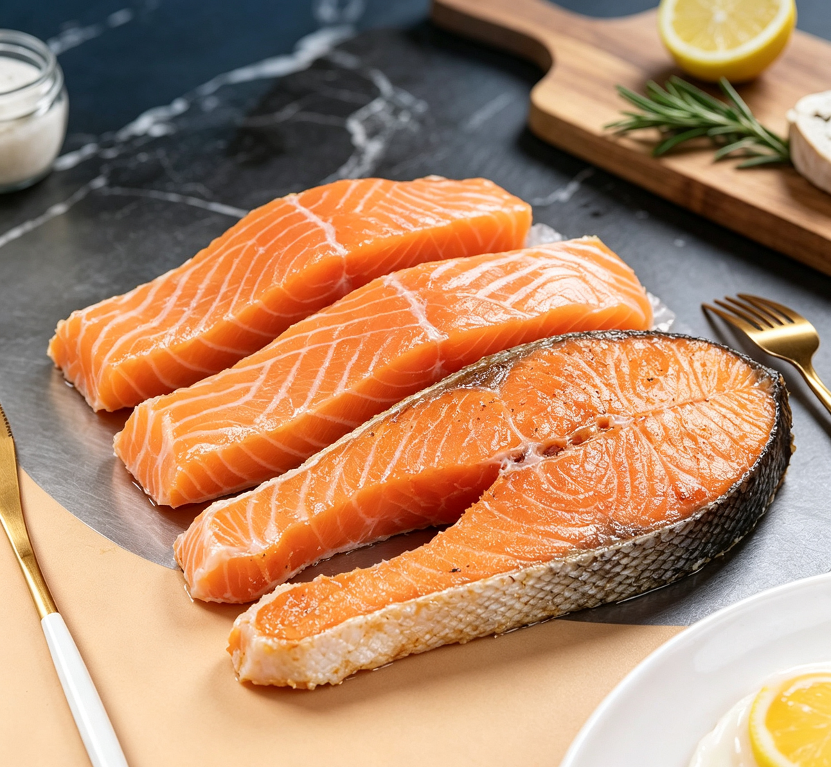 Succulent Wild-Caught Salmon Steaks – Fresh & Flavorful