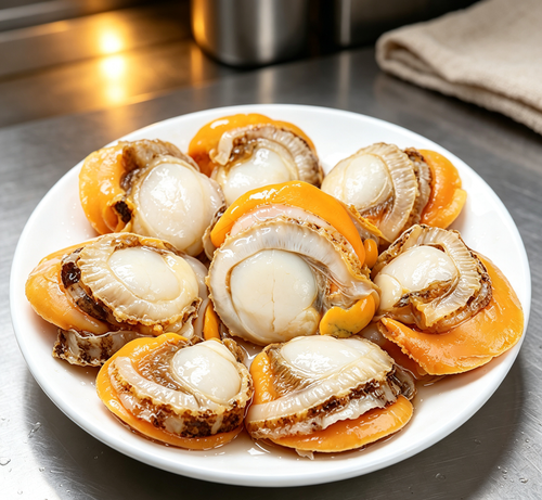Fresh Steamed Abalone with Golden Seafood Broth
